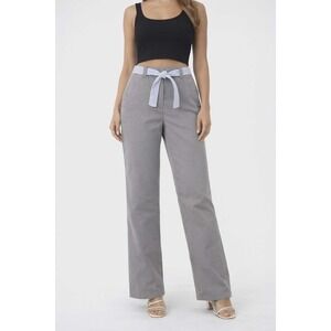 Tommy Hilfiger Heritage Chino Gray Low Rise Straight Leg Pants Striped Belt SZ 4